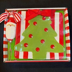 Mud Pie Christmas Tree Cheese Set